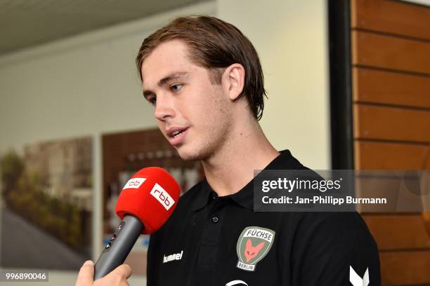 Jacob Tandrup Holm during the media talk at Fuechse-Town on july 11, 2018 in Berlin, Germany.