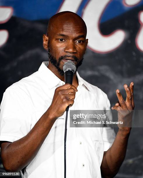 Comedian Ian Edwards performs during his appearance at The Ice House Comedy Club on July 11, 2018 in Pasadena, California.