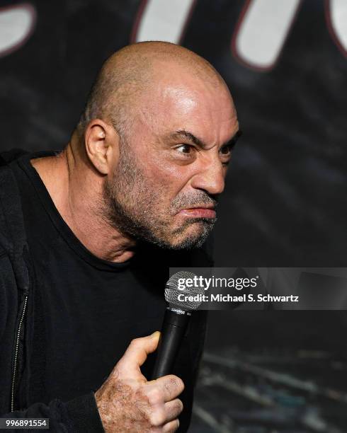 Comedian Joe Rogan performs during his appearance at The Ice House Comedy Club on July 11, 2018 in Pasadena, California.