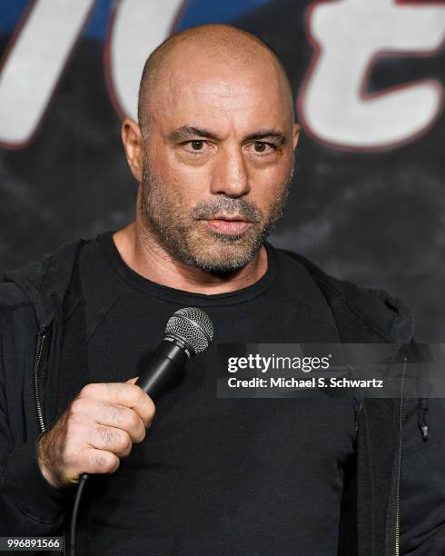 Comedian Joe Rogan performs during his appearance at The Ice House Comedy Club on July 11, 2018 in Pasadena, California.