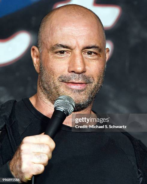 Comedian Joe Rogan performs during his appearance at The Ice House Comedy Club on July 11, 2018 in Pasadena, California.