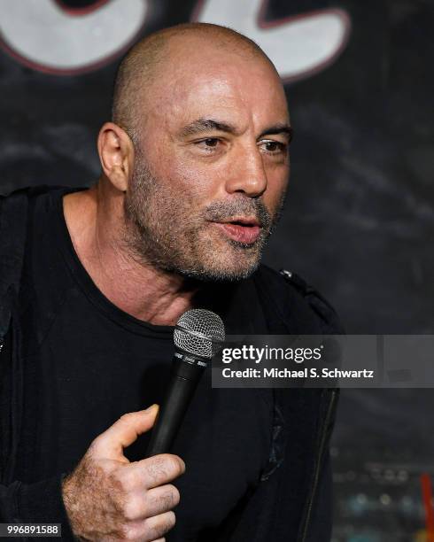 Comedian Joe Rogan performs during his appearance at The Ice House Comedy Club on July 11, 2018 in Pasadena, California.