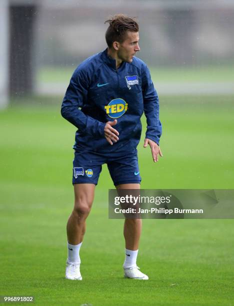 Peter Pekarik of Hertha BSC during the training at the Schenkendorfplatz on July 12, 2018 in Berlin, Germany.