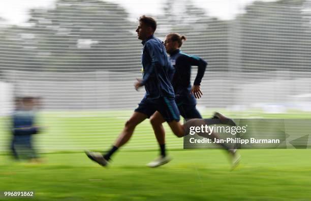 Lukas Kluenter of Hertha BSC during the training at the Schenkendorfplatz on July 12, 2018 in Berlin, Germany.