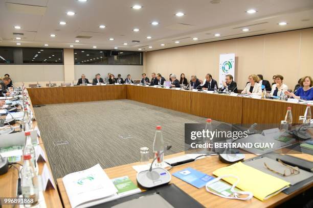 French Prime minister Edouard Philippe chairs the Conference des Territoires meeting in Paris on July 12, 2018 in Paris.