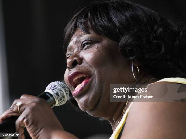 Diunna Greenleaf performs on stage at The Chicago Blues Festival on June 10, 2018 in Chicago, Illinois, United States.
