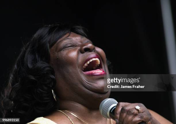 Diunna Greenleaf performs on stage at The Chicago Blues Festival on June 10, 2018 in Chicago, Illinois, United States.