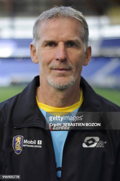 Sochaux-Montbeliard's French coach, Francis Gillot poses on september 15, 2008 in Montbelliard, eastern France, during the team's official photoshoot...