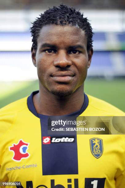 Sochaux-Montbeliard's Cameroonian midfielder Valery Mezague poses on september 15, 2008 in Montbelliard, eastern France, during the team's official...