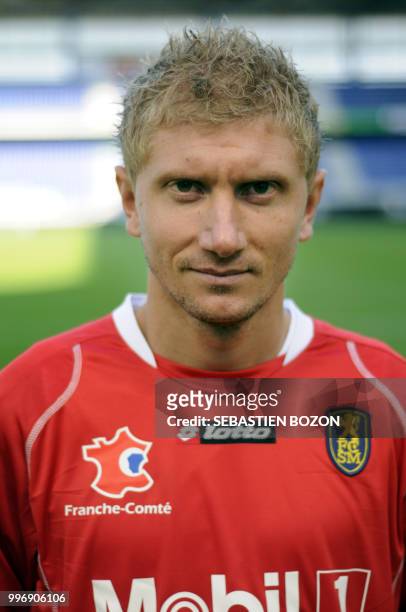 Sochaux-Montbeliard's French goalkeeper Jeremy Gavanon poses on september 15, 2008 in Montbelliard, eastern France, during the team's official...