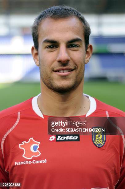 Sochaux-Montbeliard's French goalkeeper Matthieu Dreyer poses on september 15, 2008 in Montbelliard, eastern France, during the team's official...