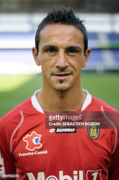Sochaux-Montbeliard's French goalkeeper Teddy Richert poses on september 15, 2008 in Montbelliard, eastern France, during the team's official...