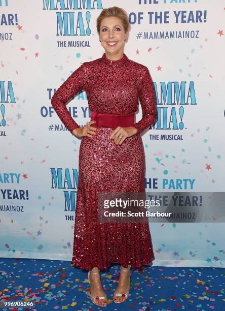 Catriona Rowntree attends opening night of Mamma Mia! The Musical at Princess Theatre on July 12, 2018 in Melbourne, Australia.