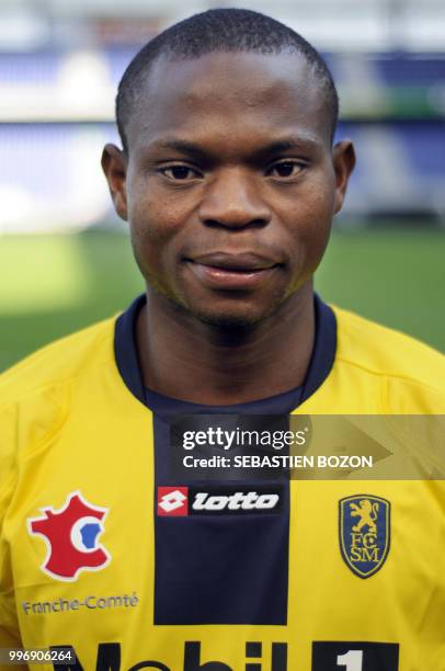 Sochaux-Montbeliard's Nigerian defender Rabiu Afolabi poses on september 15, 2008 in Montbelliard, eastern France, during the team's official...