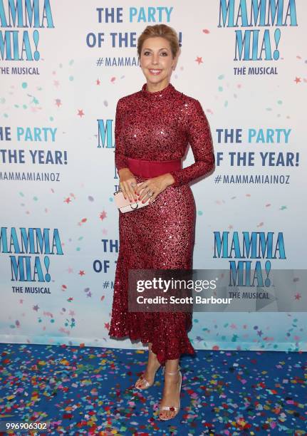 Catriona Rowntree attends opening night of Mamma Mia! The Musical at Princess Theatre on July 12, 2018 in Melbourne, Australia.