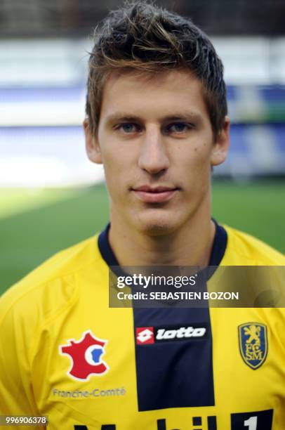 Sochaux-Montbeliard's Slovenian forward Valter Birsa poses on september 15, 2008 in Montbelliard, eastern France, during the team's official...