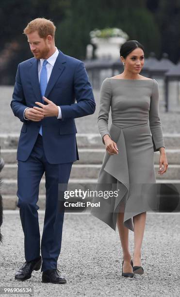 Prince Harry, Duke of Sussex and Meghan, Duchess of Sussex visit Irish President Michael Higgins and his wife Sabina Coyne at Aras an Uachtarain...