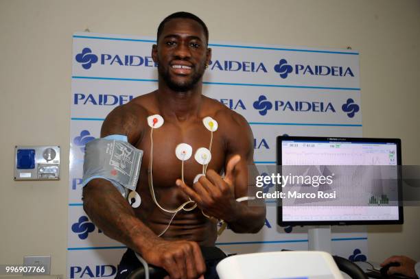 Lazio player Cristiano Quissanga Bastos the SS Lazio Medical Tests on July 12, 2018 in Rome, Italy.