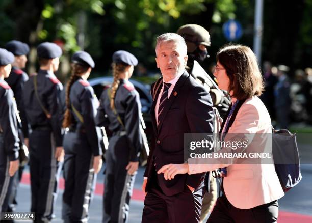 Spanish interior minister Fernando Grande-Marlaska arrives for an informal meeting gathering Interior ministers from 28 European nations, notably to...