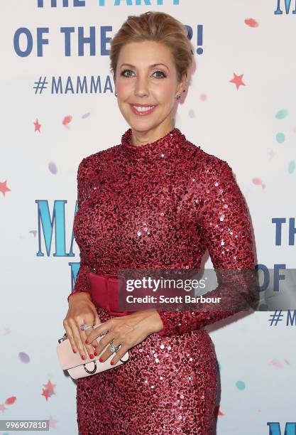 Catriona Rowntree attends opening night of Mamma Mia! The Musical at Princess Theatre on July 12, 2018 in Melbourne, Australia.