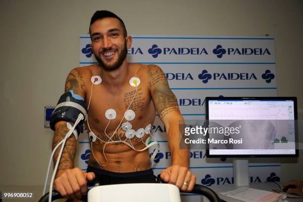 Lazio player Danilo Cataldi the SS Lazio Medical Tests on July 12, 2018 in Rome, Italy.