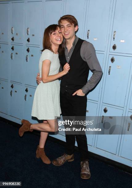 Actors Allisyn Ashley Arm and Dylan Riley Snyder attend the screening of A24's "Eighth Grade" at Le Conte Middle School on July 11, 2018 in Los...