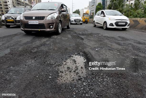 The recent heavy spell of showers has increased the problem of commuters as huge potholes have appeared on various roads in the city after rain, on...
