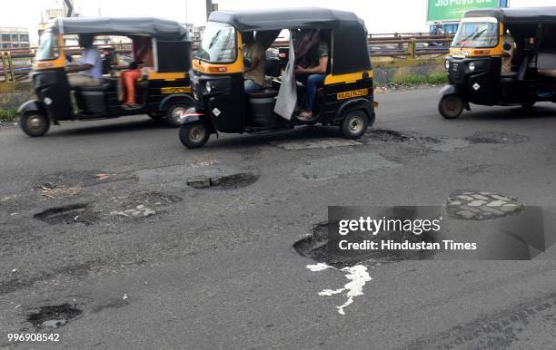 The recent heavy spell of showers has increased the problem of commuters as huge potholes have appeared on various roads in the city after rain, on...