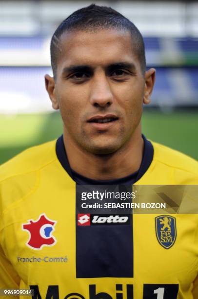 Sochaux-Montbeliard's Moroccan defender, Hakim El Bounabi poses on september 15, 2008 in Montbelliard, eastern France, during the team's official...