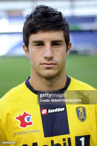 Sochaux-Montbeliard's Slovenian defender, Bojan Jokic poses on september 15, 2008 in Montbelliard, eastern France, during the team's official...