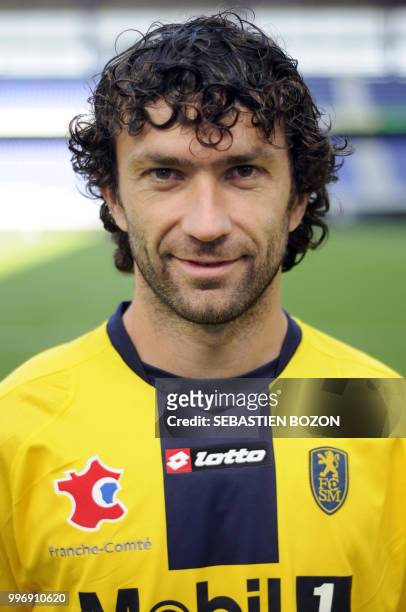 Sochaux-Montbeliard's French midfielder Romain Pitau poses on september 15, 2008 in Montbelliard, eastern France, during the team's official...