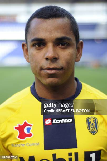 Sochaux-Montbeliard's Brazilian forward, Santos Alvaro poses on september 15, 2008 in Montbelliard, eastern France, during the team's official...