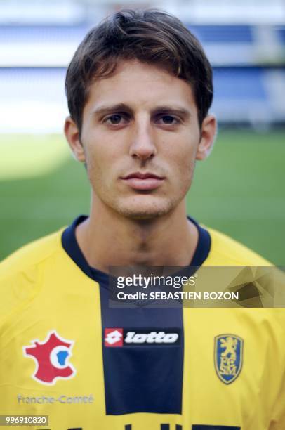 Sochaux-Montbeliard's French midfielder, Vincent Nogueira poses on september 15, 2008 in Montbelliard, eastern France, during the team's official...