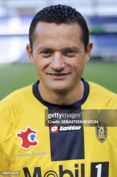 Sochaux-Montbeliard's Tunisian forward, Francileudo Santos poses on september 15, 2008 in Montbelliard, eastern France, during the team's official...