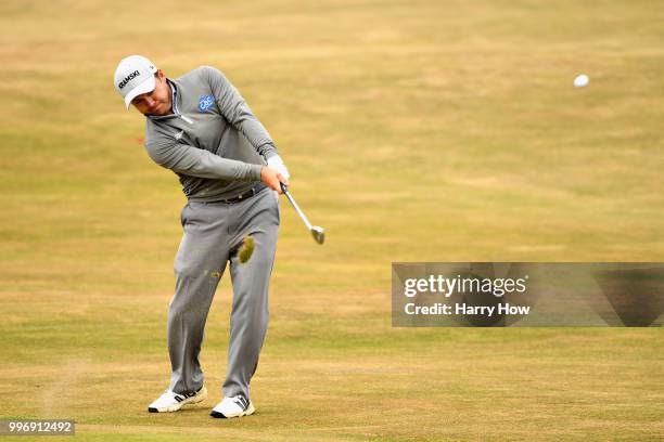 Richard Sterne of South Africa takes his second shot on hole sixteen during day one of the Aberdeen Standard Investments Scottish Open at Gullane...