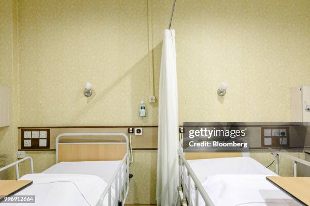 Beds sit in a patient ward at the Tun Hussein Onn National Eye Hospital in Petaling Jaya, Selangor, Malaysia, on Tuesday, July 10, 2018. About 14...