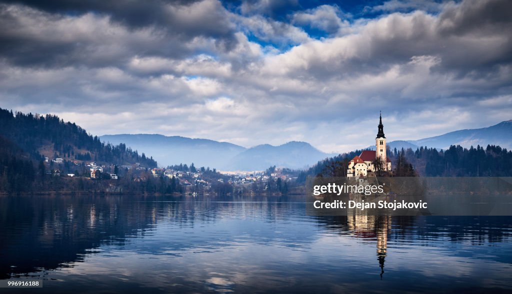 Church of the Assumption on the Bled island in Slovenia.