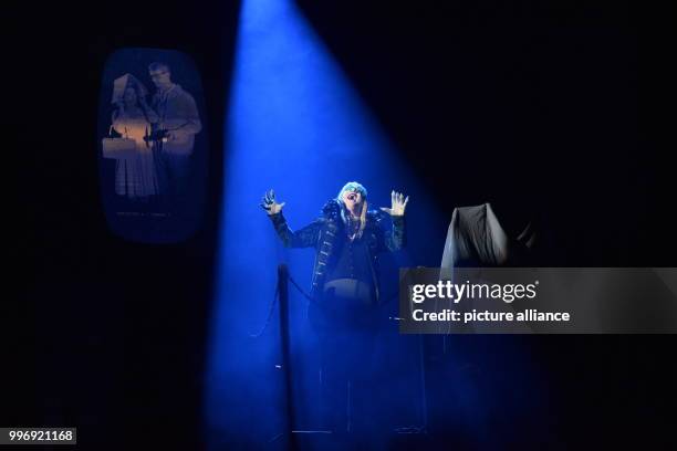 Musical actors perform on stage during the presentation of the new production of the 'Rocky Horror Show' in Cologne, Germany, 4 September 2017. The...