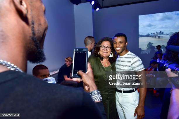Fern Mallis and Dyllon Burnside attend the Todd Snyder S/S 2019 Collection during NYFW Men's July 2018 at Industria Studios on July 11, 2018 in New...