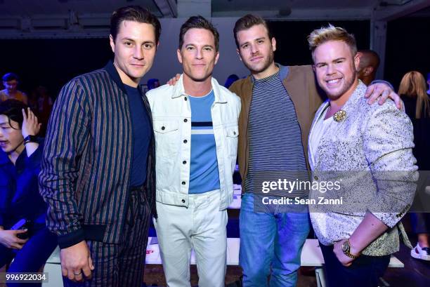 Augustus Prew, Mike Doyle, Scott Evans and Andrew Werner attend the Todd Snyder S/S 2019 Collection during NYFW Men's July 2018 at Industria Studios...