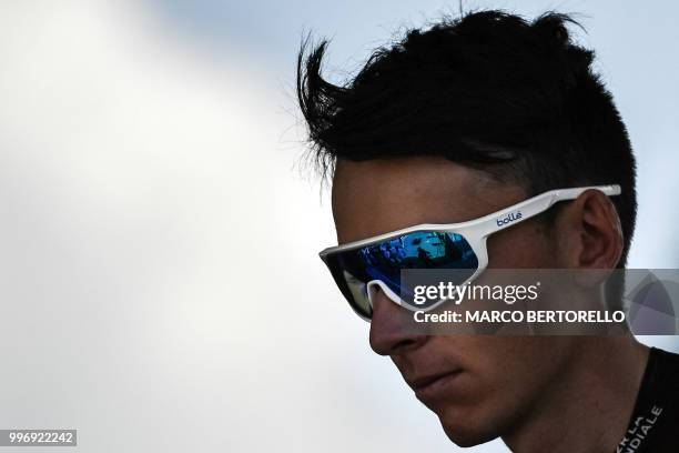 France's Romain Bardet is pictured prior to the start of the sixth stage of the 105th edition of the Tour de France cycling race between Brest and...