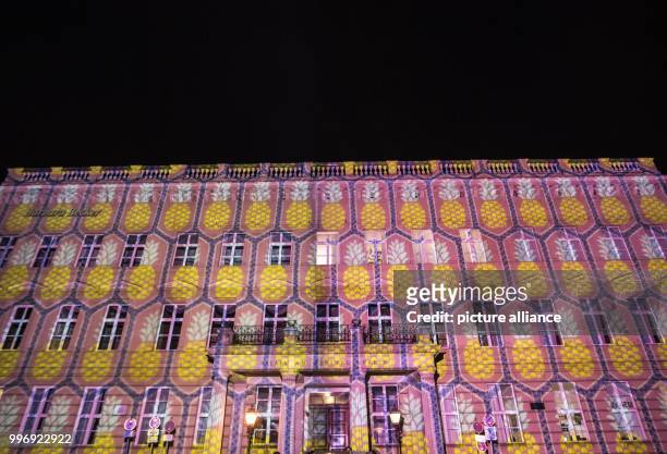 General view of the illuminated Palais am Festungsgraben during a test run for the 'Festival of Lights' in Berlin, Germany, 04 October 2017. The...