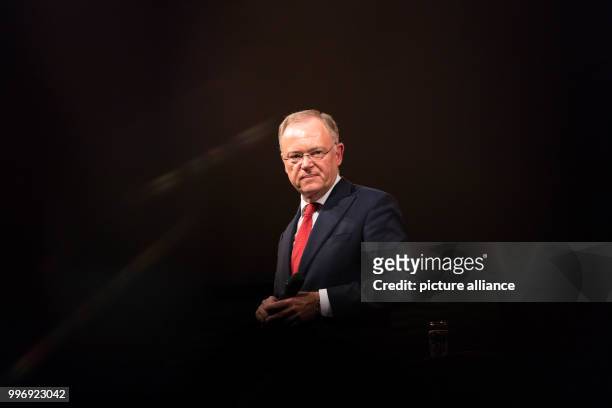 Lower Saxony's Premier Stephan Weil speaks during an SPD campaign rally in Cuxhaven, Germany, 4 October 2017. A week prior to the regional election...