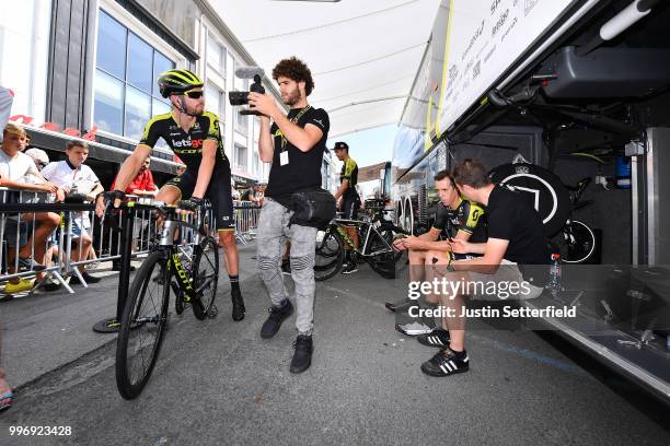 Start / Damien Howson of Australia and Team Mitchelton-Scott / Mathew Hayman of Australia and Team Mitchelton-Scott / Press Media / during 105th Tour...