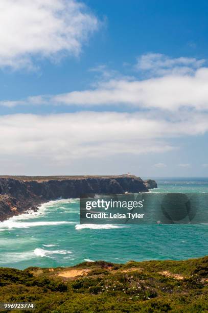 View towards Cape St. Vincent. The coastline forms part of the Historical Way on the Rota Vicentina, a multi-day trek established by the Portuguese...