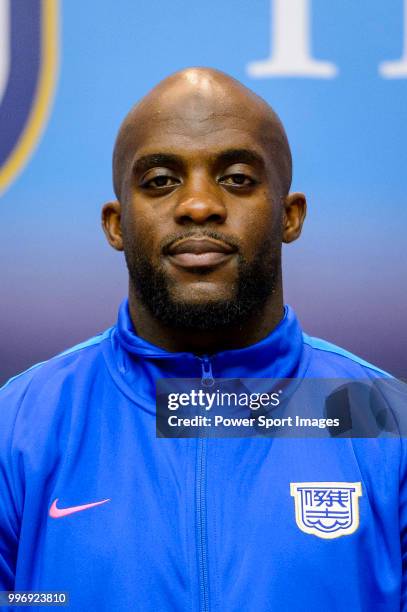 Soccer player Mohamed Sissoko during the Kitchee FC press conference on July 12, 2018 in Hong Kong.