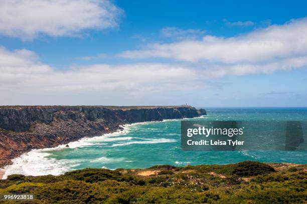 View towards Cape St. Vincent. The coastline forms part of the Historical Way on the Rota Vicentina, a multi-day trek established by the Portuguese...