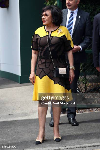 Shirley Bassey is seen arriving at Wimbledon Day 10 on July 12, 2018 in London, England.