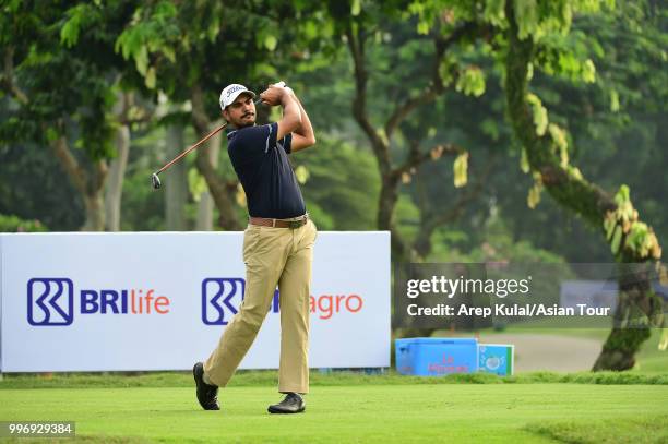 Gaganjeet Bhullar of India pictured during the first round of the Bank BRI Indonesia Open at Pondok Indah Golf Course on July 12, 2018 in Jakarta,...