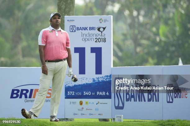 Udayan Mane of India pictured during the first round of the Bank BRI Indonesia Open at Pondok Indah Golf Course on July 12, 2018 in Jakarta,...